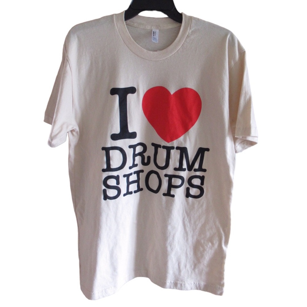American Apparel “I Love Drum Shops” Graphic Tee – Cream – Men’s Large